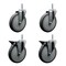 Service Caster 6 Inch Thermoplastic  Rubber Wheel Swivel 58 Inch Threaded Stem Caster Set 2 Brakes SCC SCC-TS20S614-TPRB-58212-2-PLB-2 - alternate 1